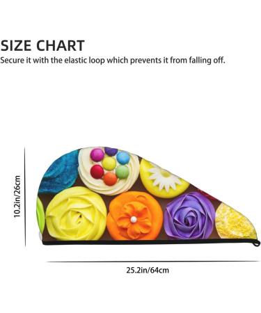 Buy Brightly Colored Cupcakes Microfiber Hair Towel | Soft Super Absorbent Quick Dry Coral Velvet Wrap for Long Curly & Thick Hair - International Shipping - Buy Online on GoSupps.com