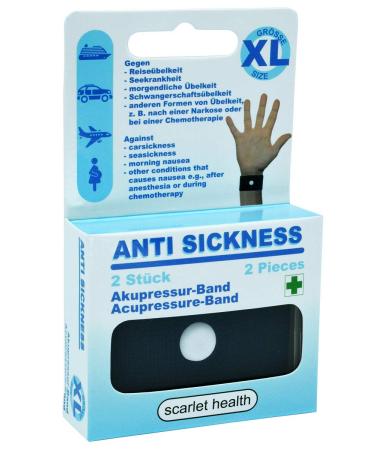 Scarlet Health |Acupressure band Sea 1 pair of acupressure arm straps for nausea & seasickness for adults & children anti -utament volume for the wrist 2 elastic straps (black XL)