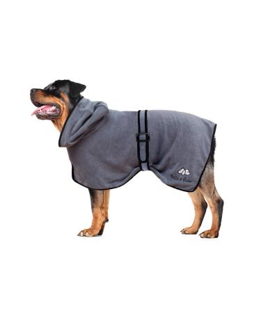 Bella & Balu Dog Bradge Out of Microfiber + PFOTENCH - Subble dog bathrobe for drying after swimming swimming or walking in the rain (L | Gray) - Buy Online on GoSupps.com