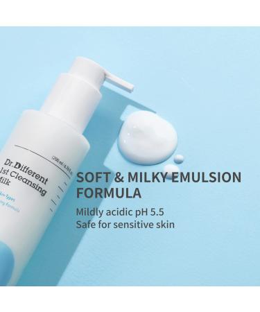 Dr. Different Cleansing Milk - Hydrating Makeup Cleanser for Dry & Sensitive Skin - pH Balancing with Sunflower Seed Oil - 6.76 fl. oz - International Shipping Available - Buy Online on GoSupps.com
