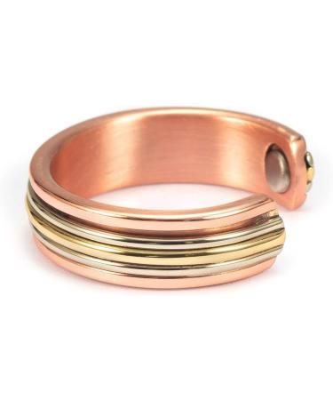 EnerMagiX Tri Tone Magnetic Copper Rings for Women | 4 Magnet Jewelry | Women's Day Gift - Buy Online on GoSupps.com