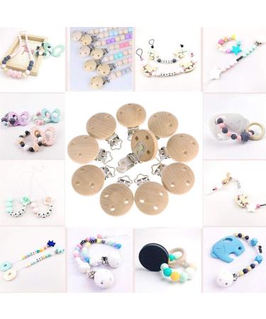 Bohoman 10-Piece Baby Pacifier Clips | Wooden Pacifier Chain & Dummy Nipple Holders | International Shipping Available - Buy Online on GoSupps.com