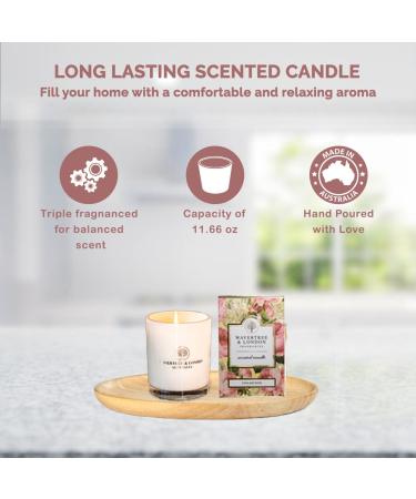 Wavertree & London Organic English Rose Scent Soy Wax Candle - Non-Toxic 100% Cotton Wick Triple Scented Hand Poured in Australia | 60 Hours of Burn Time | 11.66 Oz - Buy Online on GoSupps.com