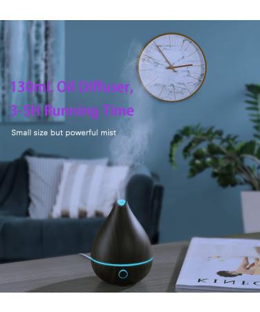 Lysymo 130mL Mini Essential Oil Diffuser | 4-in-1 Button Control | 8 Colors Lights | 19dB Whisper-Quiet | BPA-Free | Waterless Power-Off | Home Aroma Diffuser (Black) - Buy Online on GoSupps.com