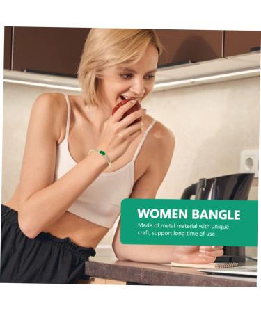 Shop Solustrious Microg-Paved Zirconia Bracelet for Women | Vintage Gemstone & Gold-Plated Copper Bangle - Buy Online on GoSupps.com