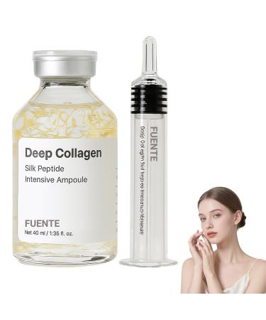 Fuente Silk Peptide Intensive Lifting Ampoule Fuente Silk Peptide Serum Korean Anti-Aging Serum for Face with Deep Collagen Silk Peptide Hydrating & Smoothing Care for All Skin (1 PC)