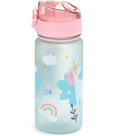 Puckator Shatterproof Drinking Bottle for Kids - 350ml Magical Unicorn with Snap Cap - International Shipping Available - Buy Online on GoSupps.com