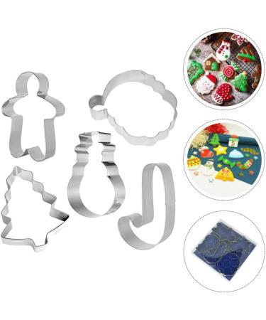 FELTECHELECTR 5pcs Christmas Die Cutting Snowflake Cookie Candy Chocolate Baking Accessory Stainless Steel Props - Buy Online on GoSupps.com