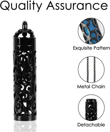 SHIDOW Essential Oil Necklace for Women & Men | Aromatherapy Diffuser Pendant | Perfect Birthday Christmas & Valentine's Day Gift (Black - Buy Online on GoSupps.com