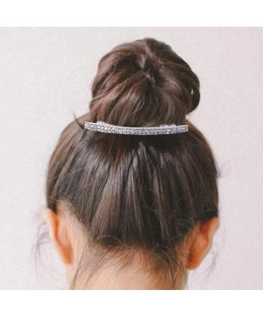 2 Pieces Rhinestone Hair Barrettes metal Spring Hairpin water Drill Horsetail Clip stylish Side Clip Hairpin for Women and Girls to Weave Hair Accessories(gold and silver) - Buy Online on GoSupps.com