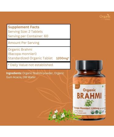 ORGANIC SPREE Brahmi & Mucuna Supplement 120 Tablets Each USDA Organic Bacopa Monnieri & Mucuna Pruriens - Buy Online on GoSupps.com