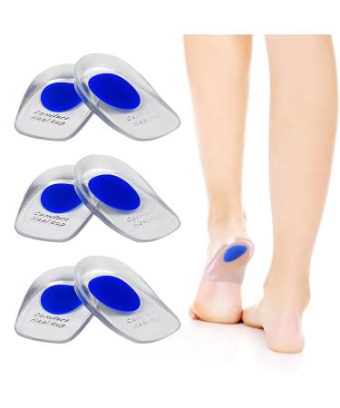 Heel spur insoles 3 pairs of soft gel heel cushions heel pads heel protection for shoes insoles heel spur women and men gel cushion orthopedic for the heel and Achilles tendon (L) 3L