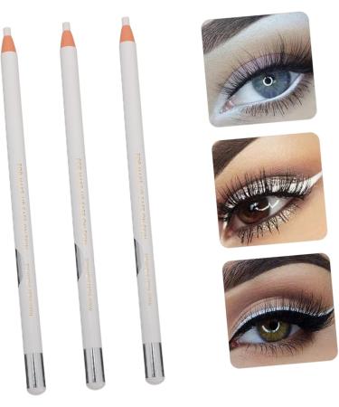 3Pcs White Eyeliner Eyebrow Makeup Kit Eyeshadow Pencil Highlighter Long Lasting Eyeliner Pencil Highlighter Eye Pencil Silkworm Pen Brush Beeswax - Buy Online on GoSupps.com