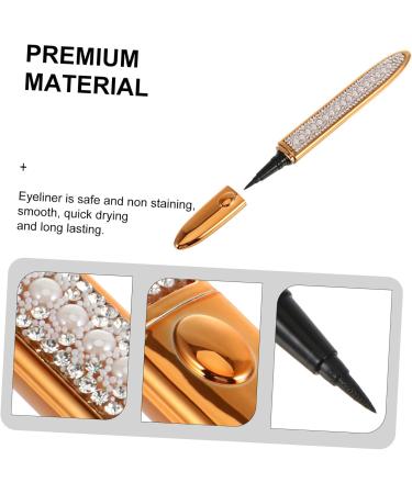 FOMIYES 2pcs Self Adhesive Mascara Liquid Eyeliner Non Magnetic Eyeliner No Blooming Eye Liner Makeup Tools 1 count (Pack of 1) Goldenx2pcs - Buy Online on GoSupps.com