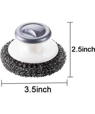 Heavy Duty Stainless Steel Scrubber with Handle - Ultimate Cleaning Tool for Pots Pans Grills & Ovens | International Shipping Available - Buy Online on GoSupps.com