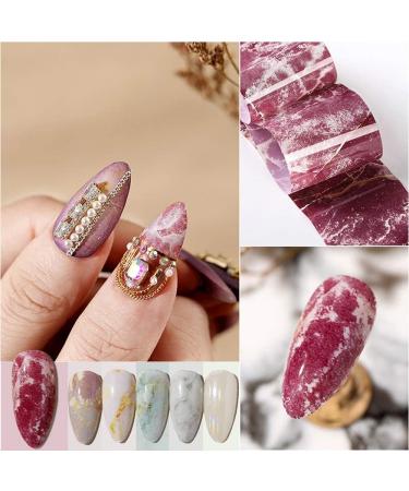 Marble Nail Foil Transfer Sticker - 10 Rolls Colorful Marble Stone Nail Art Foils for Women & Girls - Buy Online on GoSupps.com