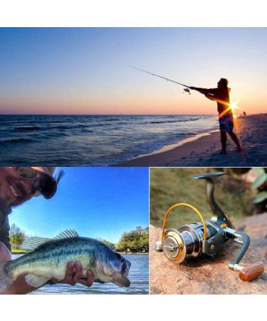 Sougayilang Spinning Fishing Reel | Left/Right Interchangeable Wood Handle | Metal Body | 5.2/5.1 Gear Ratio | 11BB | Inshore, Boat, Rock, Freshwater, Saltwater Fishing - DK1000 - Buy Online on GoSupps.com