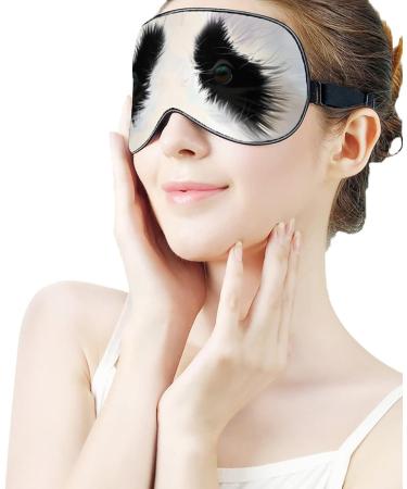 LynaRei Panda Face Sleeping Mask - Adjustable Strap, Watercolor Print Blindfold for Blocking Out Light - Soft & Comfortable Eye Cover - Buy Online on GoSupps.com