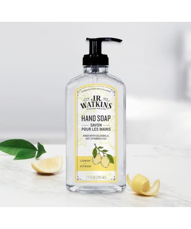 J.R. Watkins Lemon Hand Soap 11 Fl Oz 3 Pack - Moisturizing, Alcohol-Free, Cruelty-Free - USA Made Liquid Soap for Bathroom/Kitchen with Dispenser - Buy Online on GoSupps.com