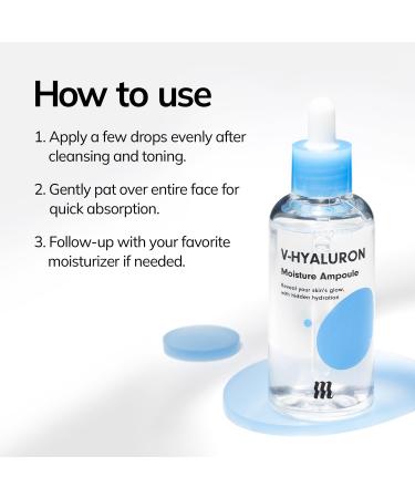 BY MERZY V-Hyaluronic Acid Moisture Ampoule - Hydrating Serum for All Skin Types | Korean Skincare - 100ml/3.38 fl.oz - Buy Online on GoSupps.com