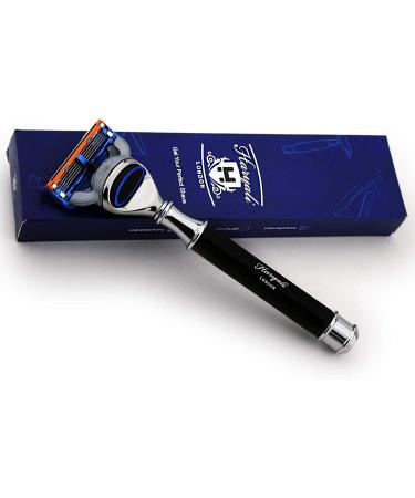 Razor with 5 blades black resin handle suitable for all razors suitable for wet shaving