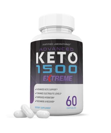 Advanced Keto 1500 Extreme Pills 1675MG New & Improved Formula Contains Apple Cider Vinegar Extra Virgin Olive Oil Powder Green Tea Leaf 60 Capsules