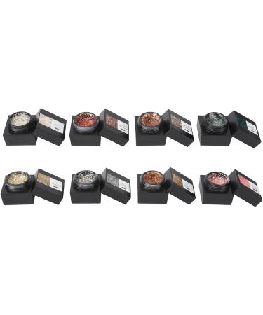 8 Colors Nail Sand Shell Gel Polish Home Nail Salon DIY Glitter Shiny Soak Off UV Gel Polish Set - Buy Online on GoSupps.com