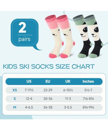 Findway Children Ski Socks - High-Performance Thermal OTC Anti-Slip Winter Socks for Boys & Girls | 2 Pack (Rabbits & Panda) - Perfect for Skiing Snowboarding Hiking - Buy Online on GoSupps.com