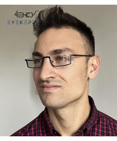 Eyekepper Quality Metal Half Rim Reading Glasses - Black +1.25 | Stylish Spring Hinge Specs for Comfortable Reading - Ship Worldwide - Buy Online on GoSupps.com