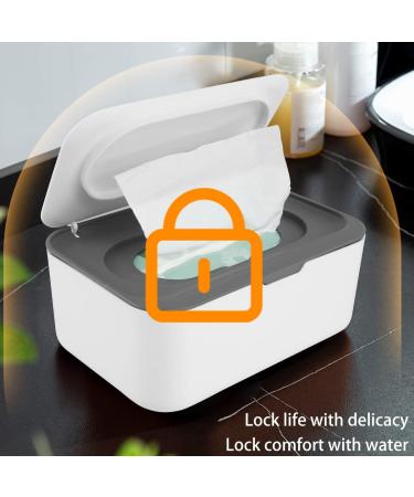 Wipes Dispenser Dustproof Wet Tissue Box Baby Wipe Holder Large Capacity Wipes/Tissue Case with Moisture Seal Secure Lid Keeps Wipes Fresh for Home Office (Gray) - Buy Online on GoSupps.com