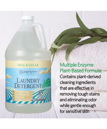 Ginger Lily Farms Plant-Based Liquid Laundry Detergent | Free & Clear HE Compatible 85 Loads 1 Gallon - Eco-Friendly Cleaning Solution - Buy Online on GoSupps.com