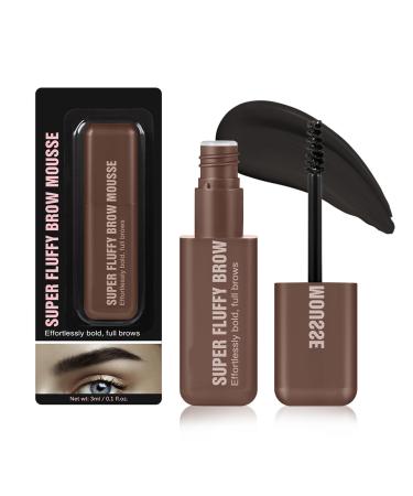 SONGVISON Volumizing mousse-like eyebrow gel lightweight and airy eyebrow pomade long-lasting tinted eyebrow tint eyebrow mascara gel stiffness-resistant (06# Black)