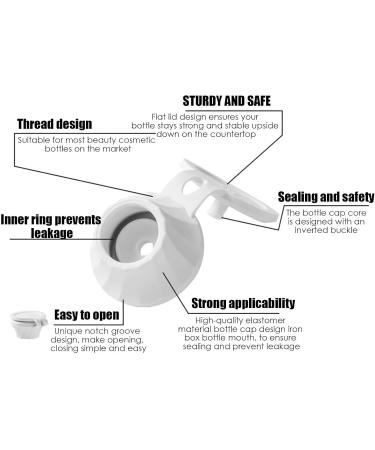Inverted Bottle Lid - Inverted Leak-Proof Bottle Lid | White Bottle Lid Set No Waste Bottle Lids for Condiment Containers Shampoo Bottle - Buy Online on GoSupps.com