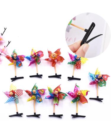 Pack Of 24 Colorful Pinwheel Hair Clip Creative Windmill Shaped Hair Accessories Windmills Hair Barrettes Headdress Gift For Family - Buy Online on GoSupps.com