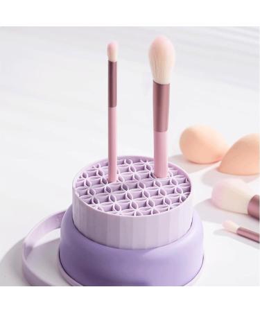 AWOCAN 3 in 1 Makeup Brush Cleaner Bowl Foldable Portable Cleaning Tool for Brushes Powder Puffs Sponges (Purple) - Buy Online on GoSupps.com