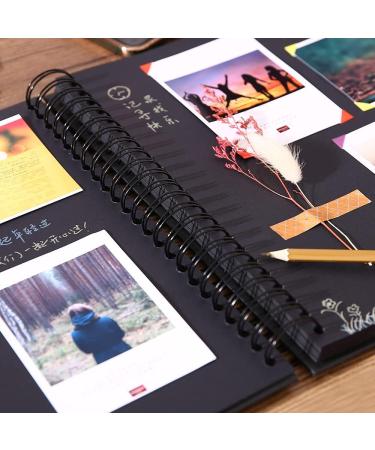 Black Kraft Paper Hardcover Scrapbook Album | 40 Black Pages | Anniversary Wedding Family Baby Vacation Memories - Buy Online on GoSupps.com