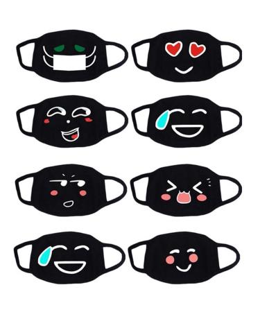 UMFun 10PCS Cotton Anime Face Covers - Protective Fabric Cute Kawaii Face Cover & Reusable Mouth Cover