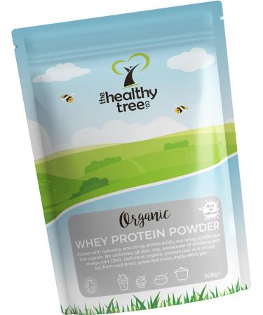 Organic Whey Protein Powder (300g) - Grass Fed Unflavoured Organic Protein Powder by TheHealthyTree Company - Gluten-Free Low Carb Natural Protein for Muscle Growth & Recovery Unflavoured 300 g (Pack of 1)