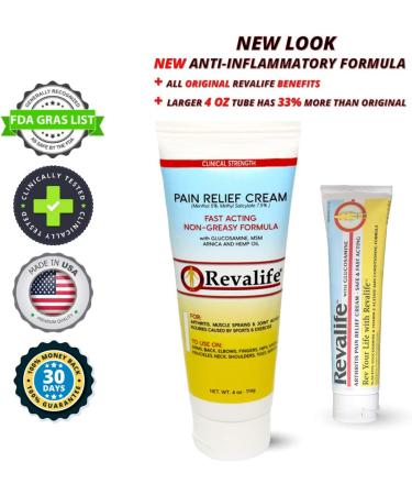 Revalife Glucosamine Cream - Fast Relief for Arthritis, Joint Pain, Inflammation, Osteoarthritis, Cramps, Muscle Ache, Back & Knee Pain | 4 Oz - Buy Online on GoSupps.com