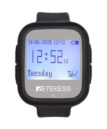 Retekess TD106 Restaurant Pager Wireless Calling System Waterproof Watch Receiver Compatible with 500 Calls Button for Hospital Restaurant Hotel Bar