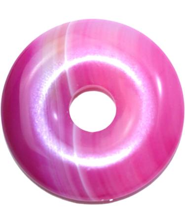 Steinfixx Premium Pink Agate Necklace - Healing Chakra Stone with Suede Strap | 30mm Gemstone Jewelry - Buy Online on GoSupps.com