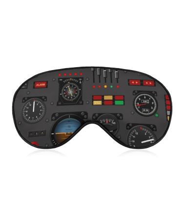 Airplane Instrument Panel Sleep Mask Eye Cover for Sleeping Blindfold with Adjustable Strap Blocks Light Night Travel Nap for Men Women