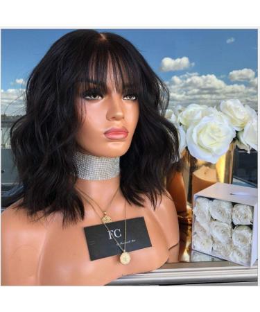 BGHJUE African Black Fluffy Short Hair Lace Front Wig - Pre-Plucked Human Hair for Black Women | Brazilian Remy Quality - Buy Online on GoSupps.com