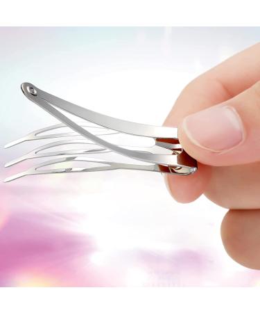 24 Silver Double Grip Hair Clips - Metal Snap Hair Barrettes | Salon Supplies - Buy Online on GoSupps.com