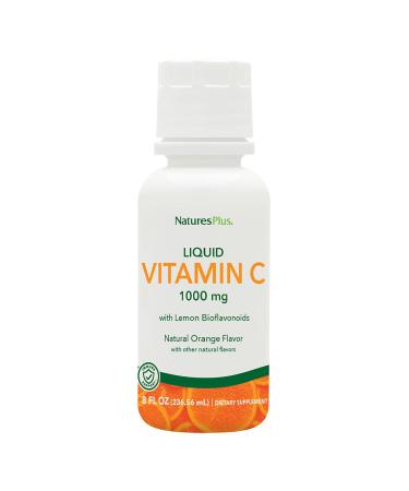 NaturesPlus Liquilicious Vitamin C Liquid - 1000 mg 8 fl oz - Orange Flavor Liquid Supplement with Lemon Bioflavonoids Antioxidant - Vegetarian Gluten-Free - 8 Servings - Buy Online on GoSupps.com