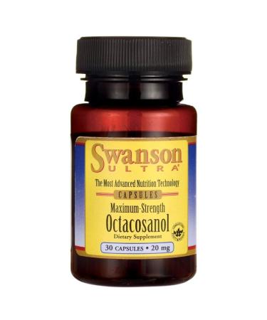 Swanson Maximum-Strength Octacosanol 20 Milligrams 30 Capsules