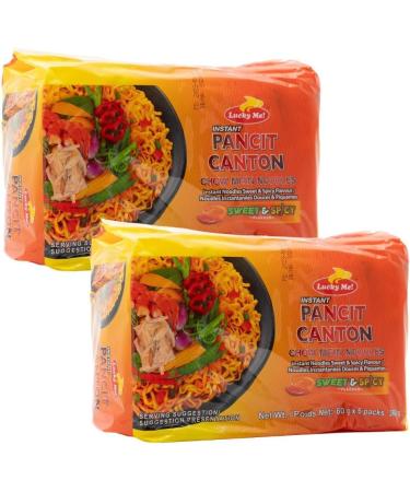 Lucky Me! Pancit Canton Instant Noodles Chow Mein 12x60g (Sweet & Spicy Flavor) - Buy Online on GoSupps.com