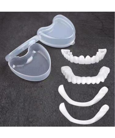 2 Pairs of Clip-on False Teeth Veneers | Cosmetic Tooth Covers for Men & Women | Teeth Whitening Solution for Bad Teeth - Buy Online on GoSupps.com