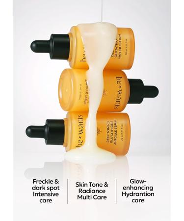 bewants Deep Toning Glutathione Ampoule Serum | Korean Skincare with Vitamin C & Calendula Extract Oil 1.01 fl.oz + 0.33 fl.oz (2 Pack) Glutathione Serum 2 Pack - Buy Online on GoSupps.com