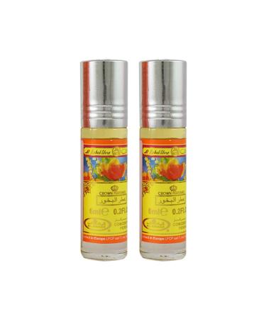 Al-Rehab Bakhour Concentrated Perfume Rollerball for Unisex 6 Ml/0.20 Oz (Pack Of 2) Amber Wood 0.2 Fl Oz (Pack of 2)
